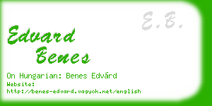 edvard benes business card